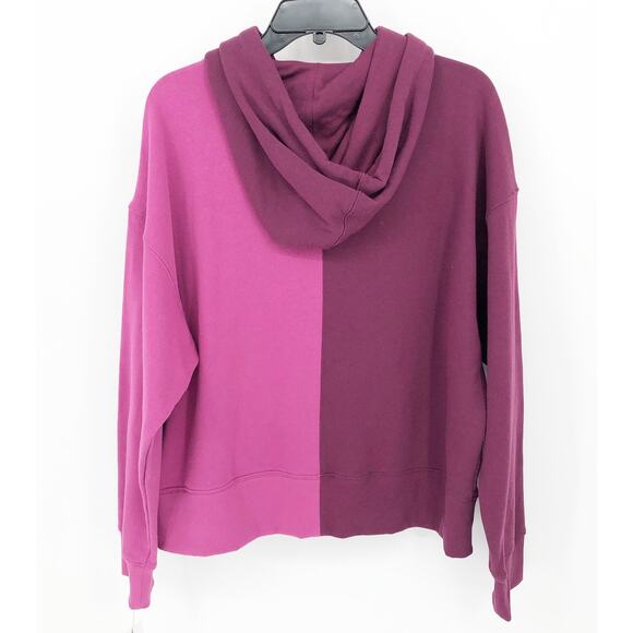 TOMMY HILFIGER SPORT Women's Colorblock Split Logo Hoodie XL Purple Crewneck NWT - Picture 7 of 11